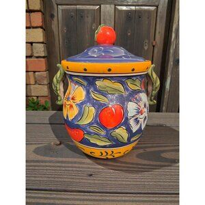CLAY ART AMALFI Italian Hand Painted Large 13" Cookie Jar - 2002